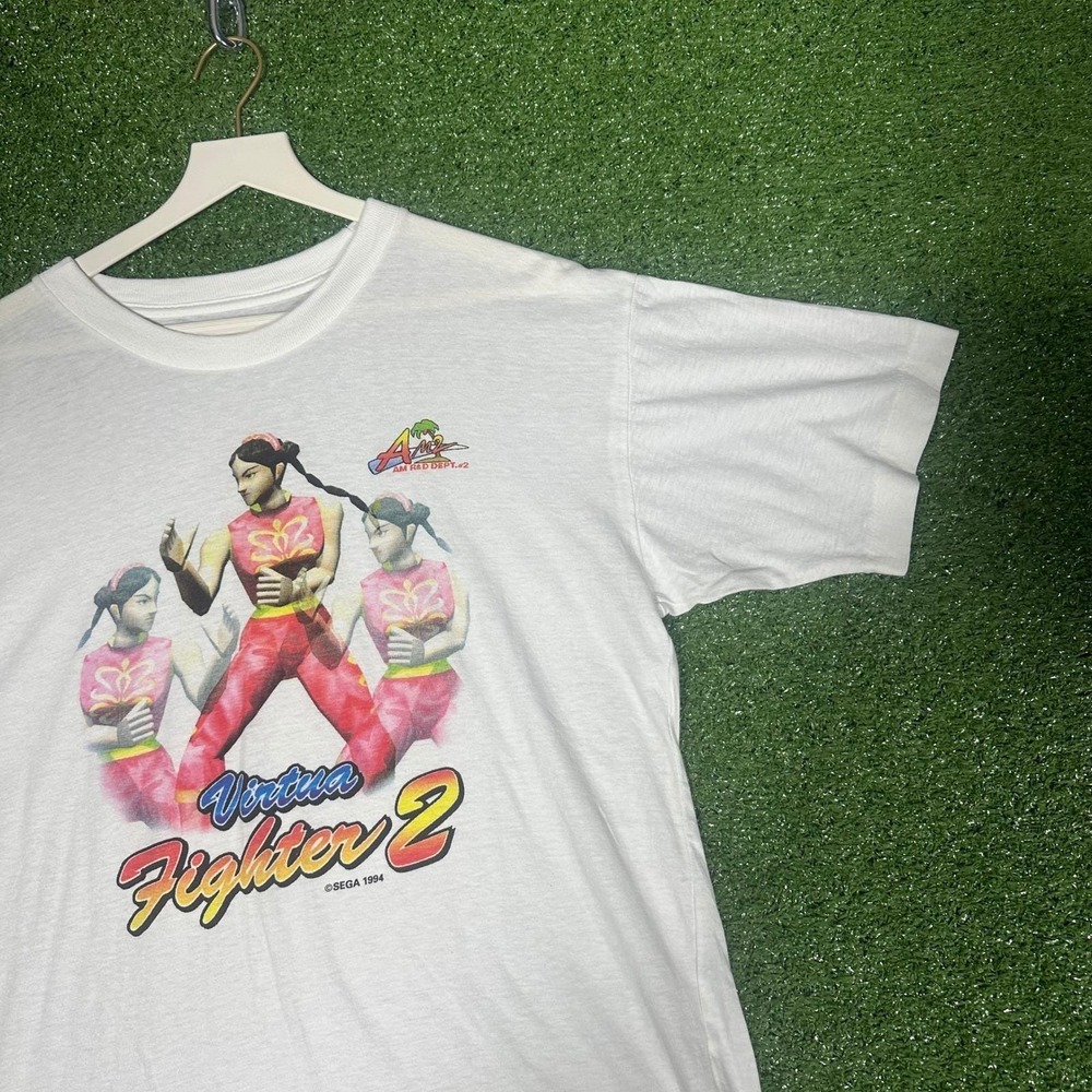 Vintage‎ 1994 Sega Virtua Fighter 2 T Shirt White Single Stitch Pai Chan Promo L